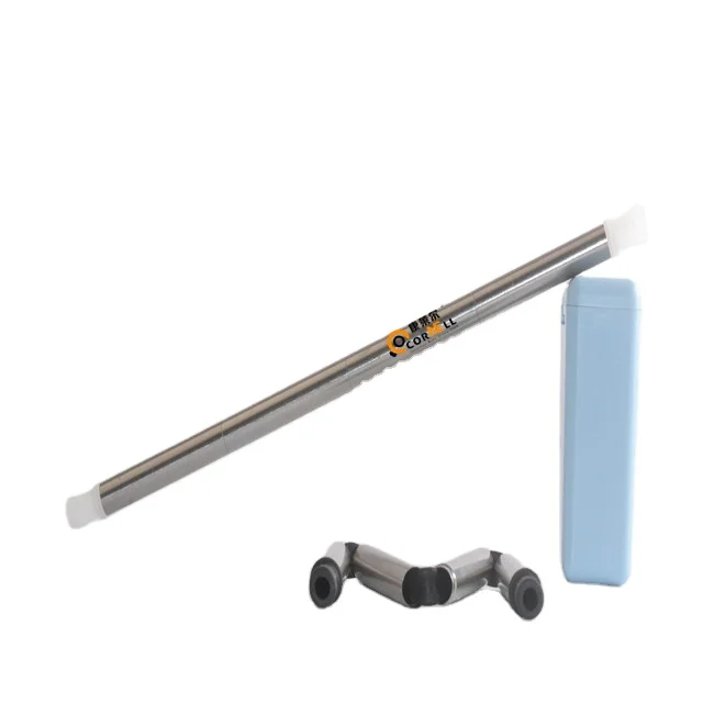 

New Ideas 304 Metal Stainless Steel Straw Collapsible Straw Reusable Straw Metal Case And Cleaning Brush