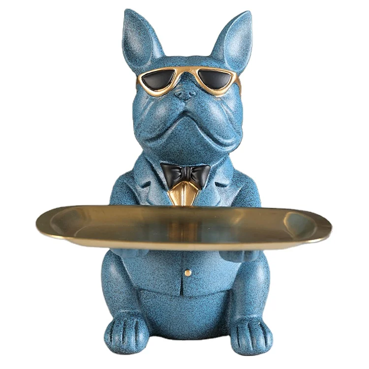 

Bulldog Storage Decoration Entrance Door Key Tray Candy Plate Nordic Light Luxury Personality Home Decoration