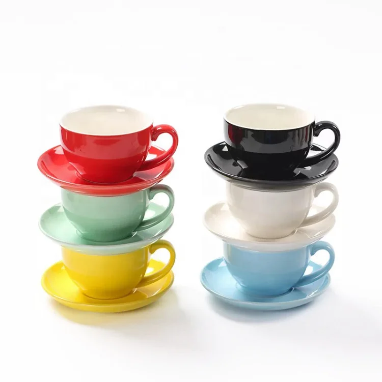 

Wholesale Custom Logo Small Porcelain Tea Cups And Mugs Espresso Latte Making Ceramic Coffee Cup With Best Price, Red/white/black/yellow/orange/blue/pink
