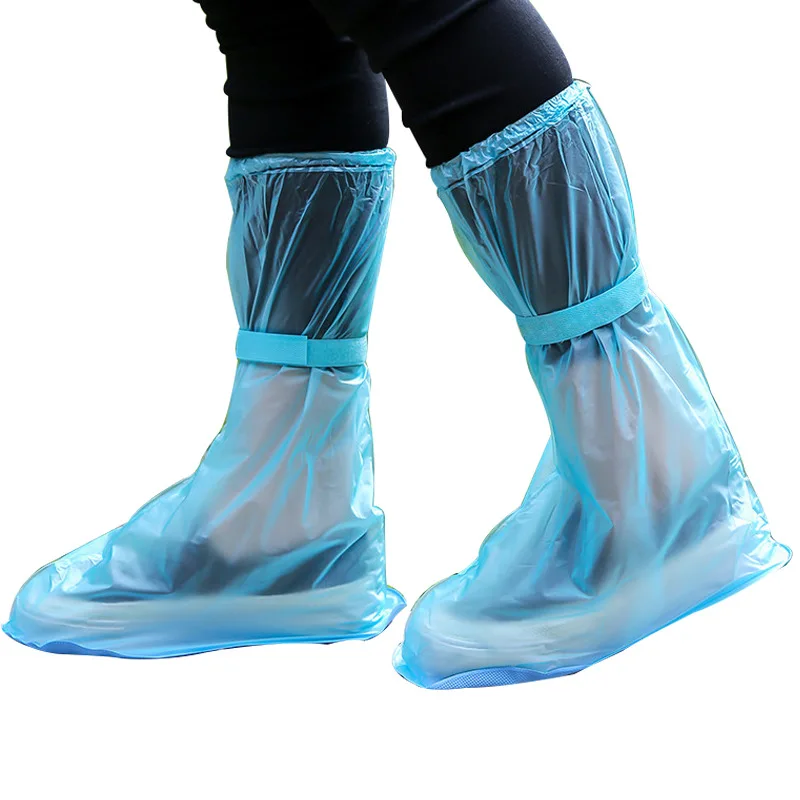 

Reusable Thicken Protector High Top Anti Slip Shoes Boot Covering Unisex Ribbon Rain Shoe Covering Rain, Blue pink