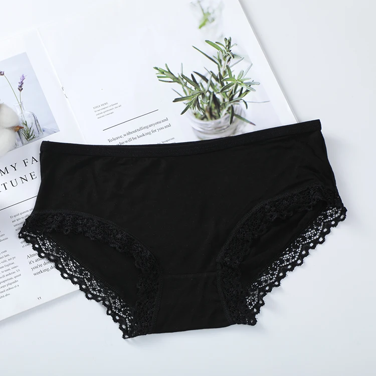 

Factory Wholesale Customized Sexy Modal Lace Briefs Women Underwear Panties, As picture