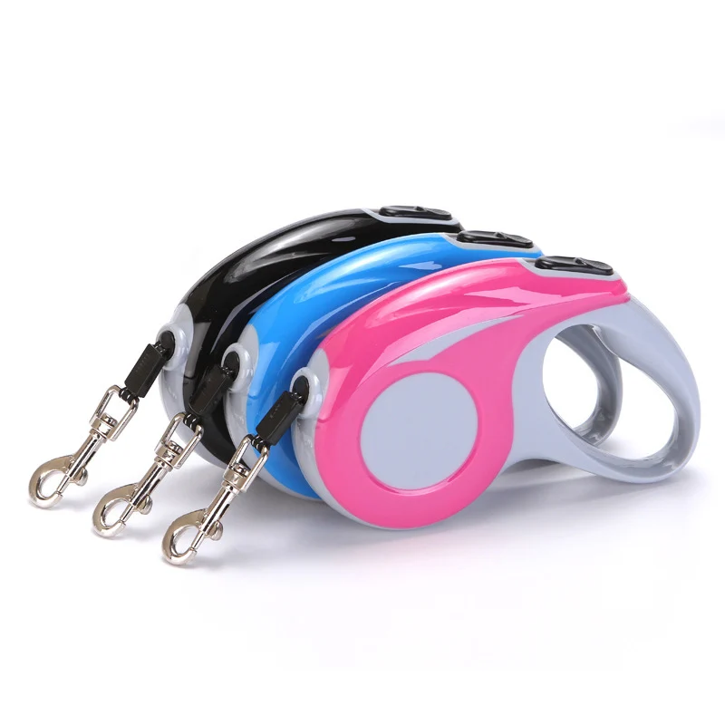 

Nylon dog leash retractable handle automatic dog leash with retractable handle, 3 colors