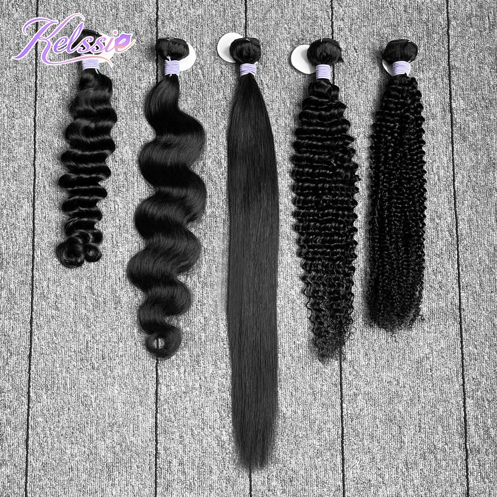 

3pcs kelssieraw brazilian virgin cuticle aligned hair body wave bundles natural color 100% human hair weaving free shipping