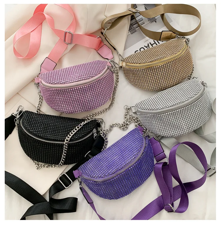 

Fashion Ladies New Style Cross body Bags Waist Bags Bright drill handbags Women, Customizable