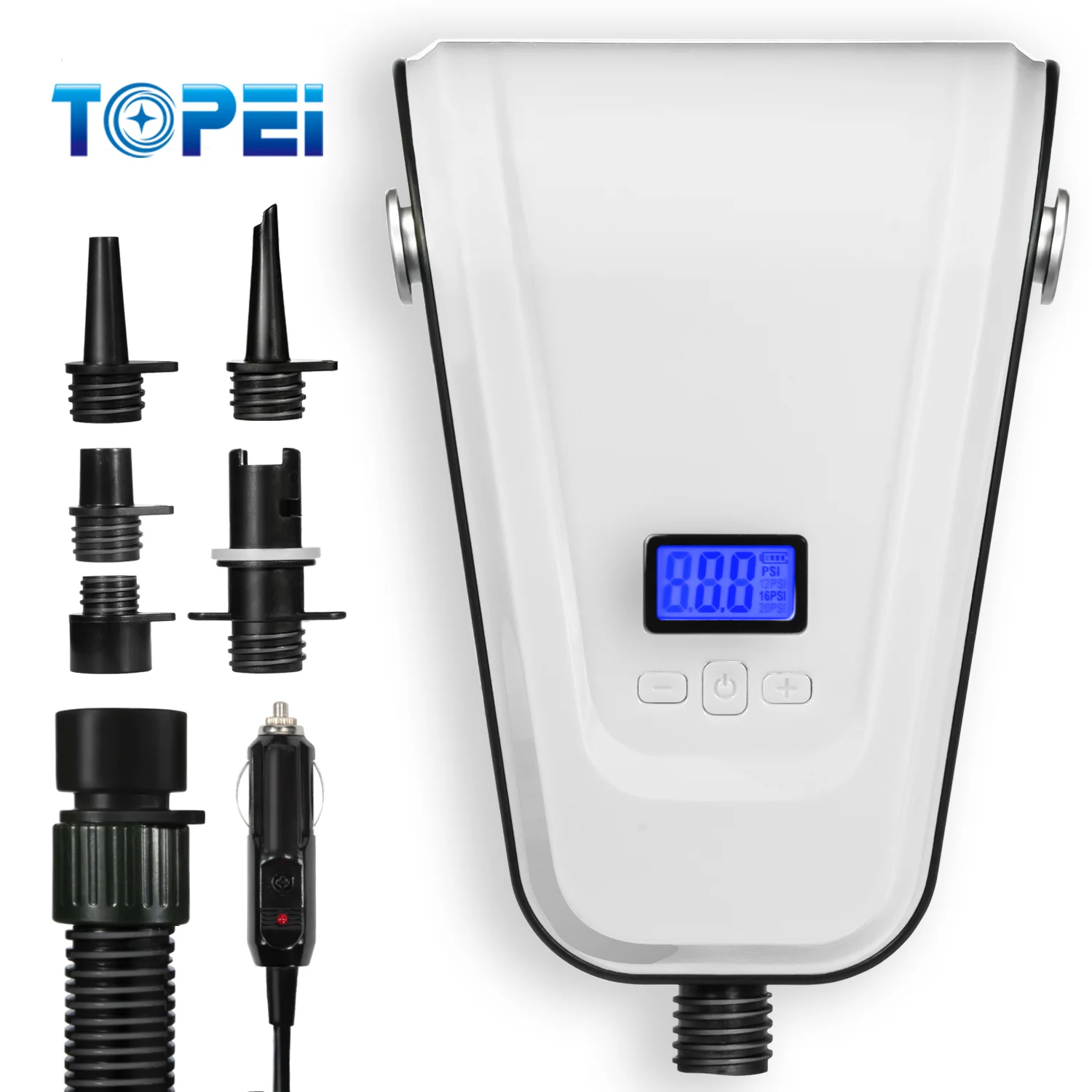 

Rechargeable air pump for SUP boards,Cordless pump powered by battery,no need car lighter cable