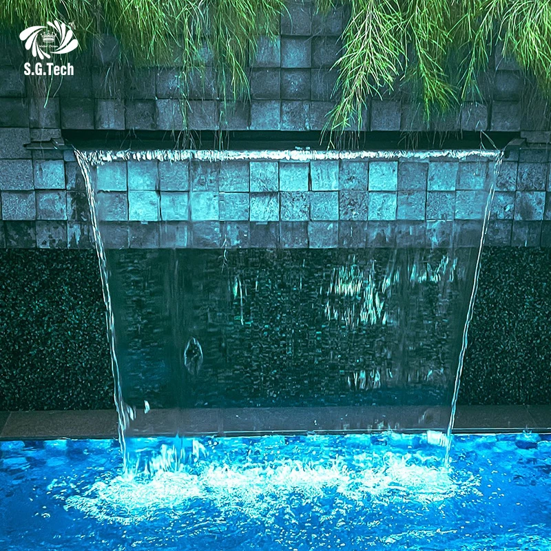 

Fast Delivery Large Garden Pool Waterfall Wall Wholesale Stainless Steel Waterfall, Silver