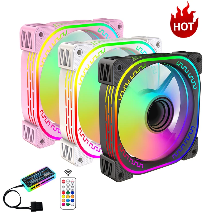 

2023 New Style Design Factory OEM RGB Fan 120mm Pc Case ATX Fans & cooling Colorful Computer 12V Gaming CPU Cooler Air ARGB Fan