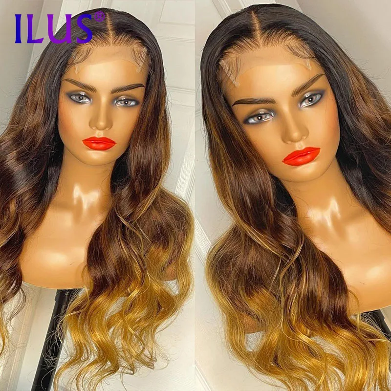 

Body Wave HD Lace Frontal Wigs 1B/27 Color Brazilian Hair Glueless 360 Full Lace Frontal Human Hair Wigs For Black Women Bob Wig