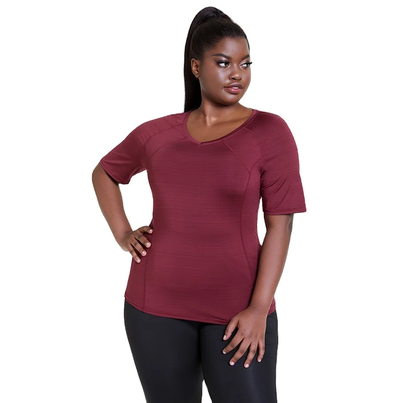 

Women Plus Size Running Sports T-shirt Quick Dry Outdoor Yoga T-shirt