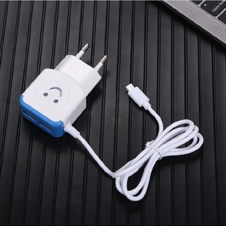 

new trending product 2021 premium UK/US dual usb led wall charger type c data cable android charger