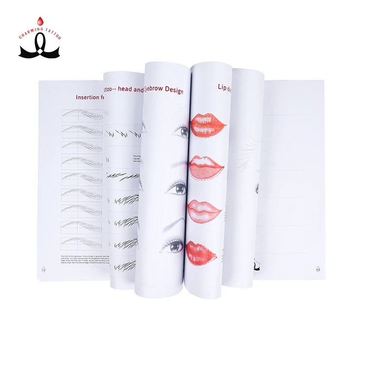 

Permanent Makeup English Practice Book Microblading Eyebrow Tattoo Book for PMU Training, White