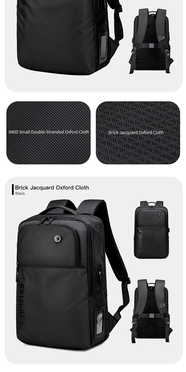 New design backpack waterproof wholesale men's backpack travel bag computer backpack with usb port