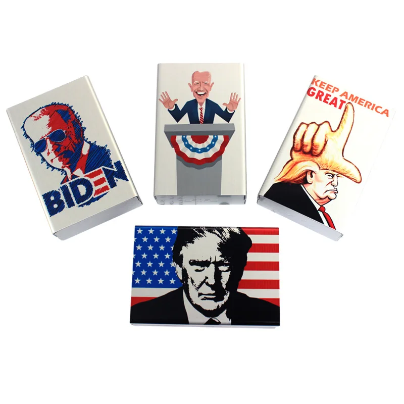 

Z 1814 2020 Laifu Aluminum Cigarette Box Men Engraved Logo 20 PCS Hold Push Slide Cigarette Case for President Election