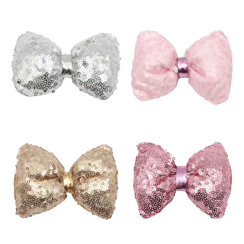 

New Cute Sequin Hairpin Kids Hair Clips Accessories Girls Hair Ornament Barrette Big Bows Party Gifts, Colors