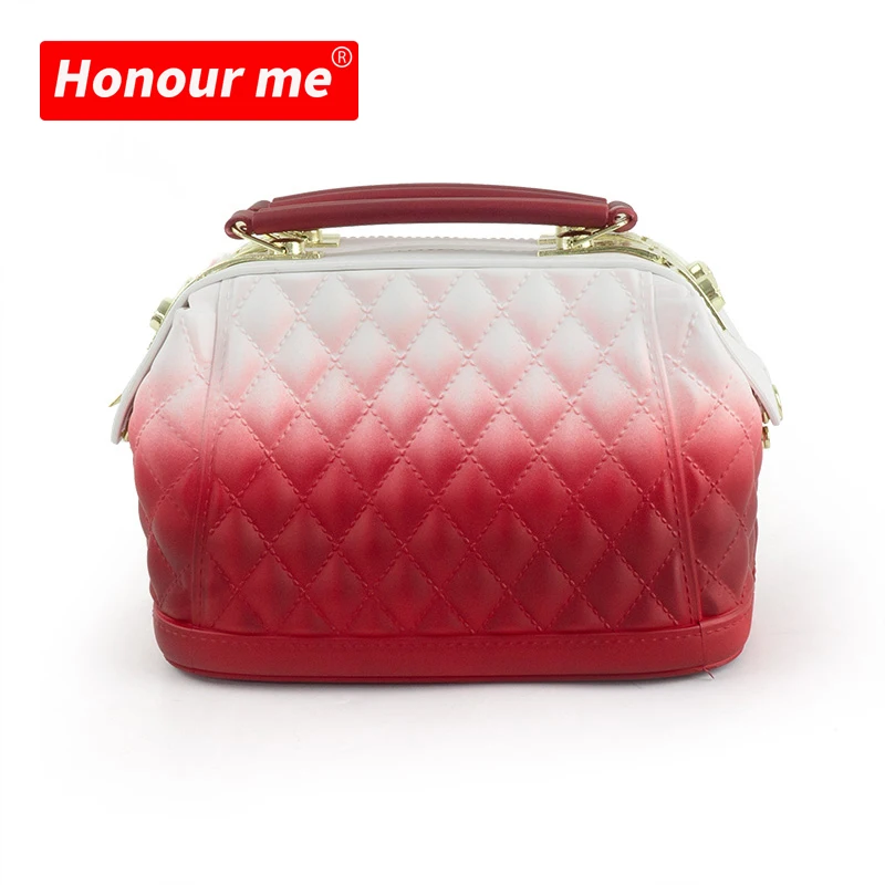 

2021 New style wholesale women handbag glossy Silicone purse rainbow PVC jelly bag