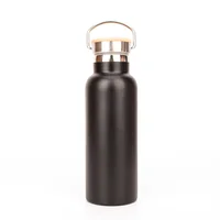 

500ML keep hot and cold custom logo stainless steel bamboo water bottle lid