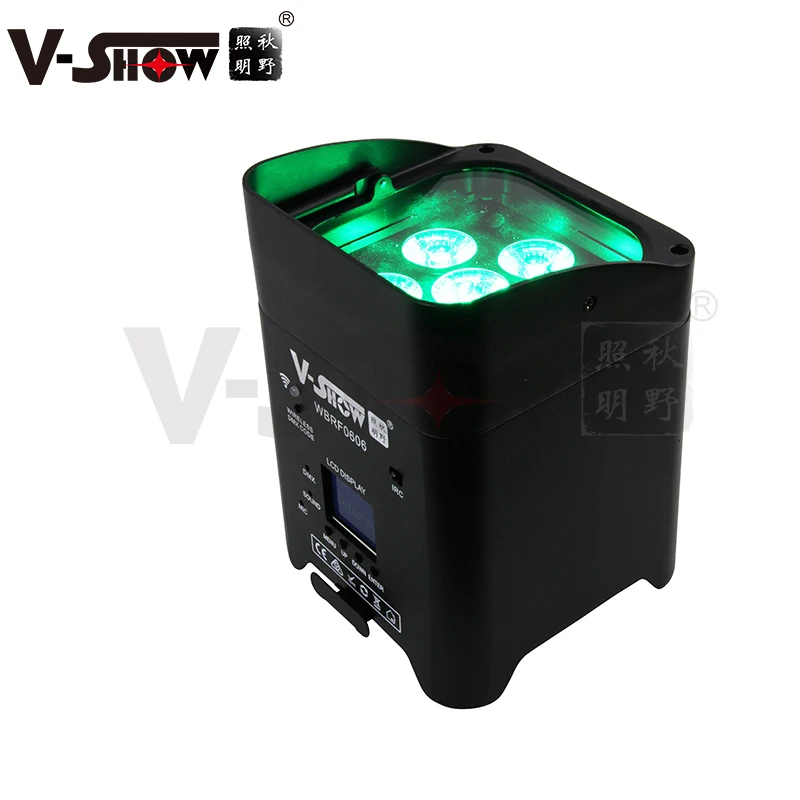 

8PCS with case Stage Wash Light 6x18w 6in1 Flat DMX Wireless Battery Powered led Par