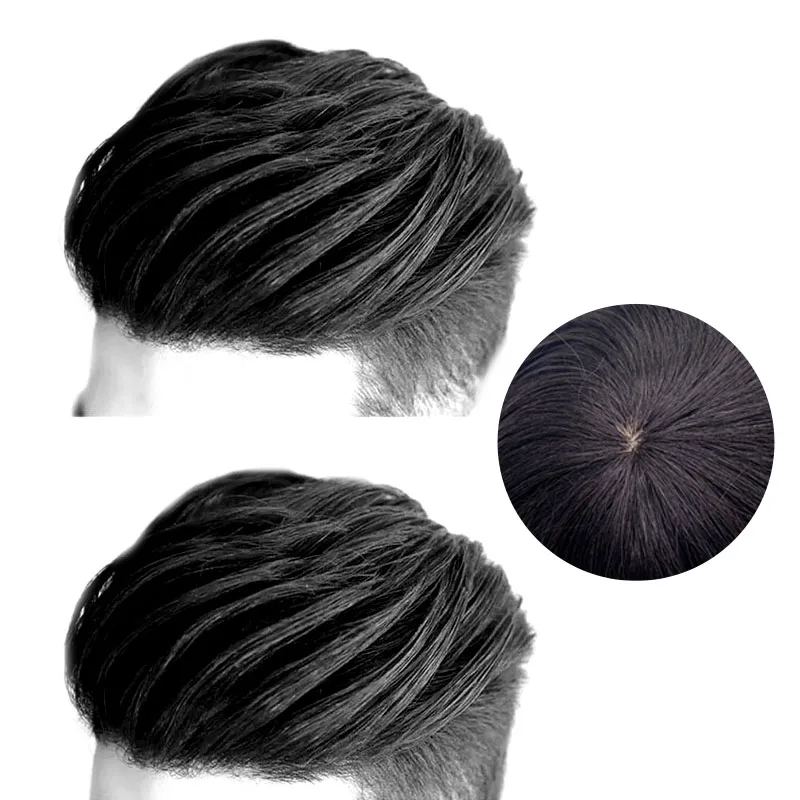 

M08 High Quality Most Natural Hair Replacement Cheap Toupee For Men Injection Silk human hair toupee For Men