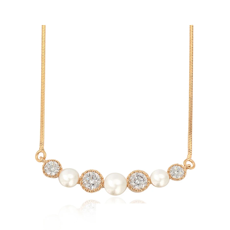 

46309 xuping New pearl zircon necklace with wholesale price