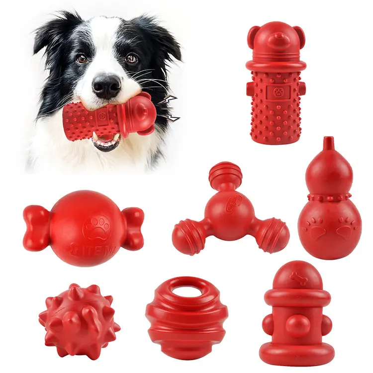 

Rubber Indestructible Dog Chew Ball Red TPR Training Floating Water Dog Toys Molar Teeth Gnaw Pet Dog Toys