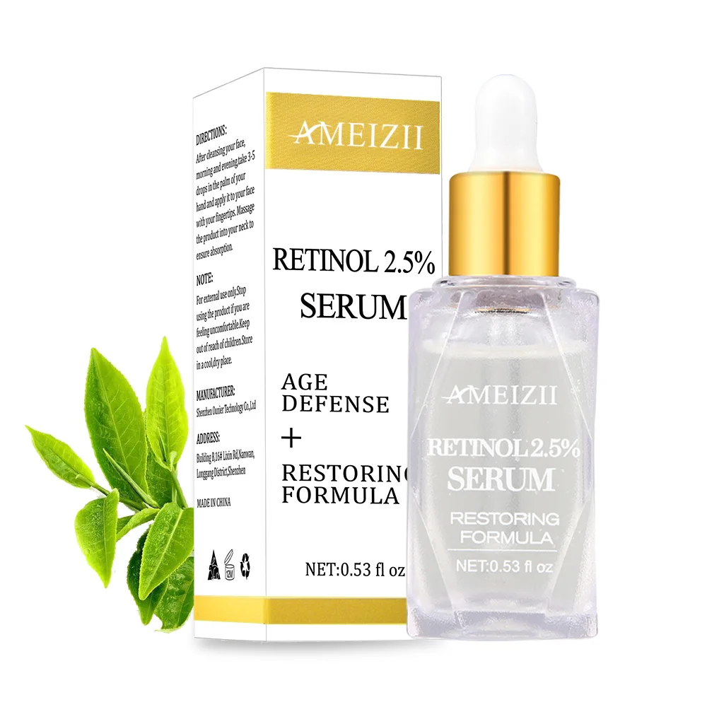

AMEIZII Organic Anti Aging Retinol Serum 2.5% Facial Hyaluronic Acid Essence Wrinkle Removal Vitamin A Serum Skin Care Products