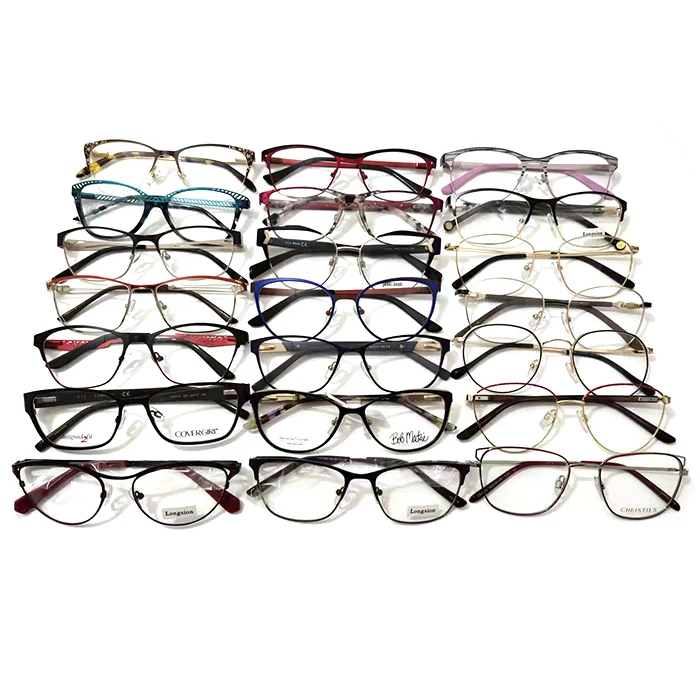 

AST003 Ready Stock Round Square Assorted Mixed Metal Big Shape Frame Mixing Optical Eyeglass Eye Glasses, As picture