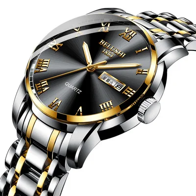 

BELUSHI 556 Hot sale men's quartz watch waterproof stainless steel band trend male wristwatch