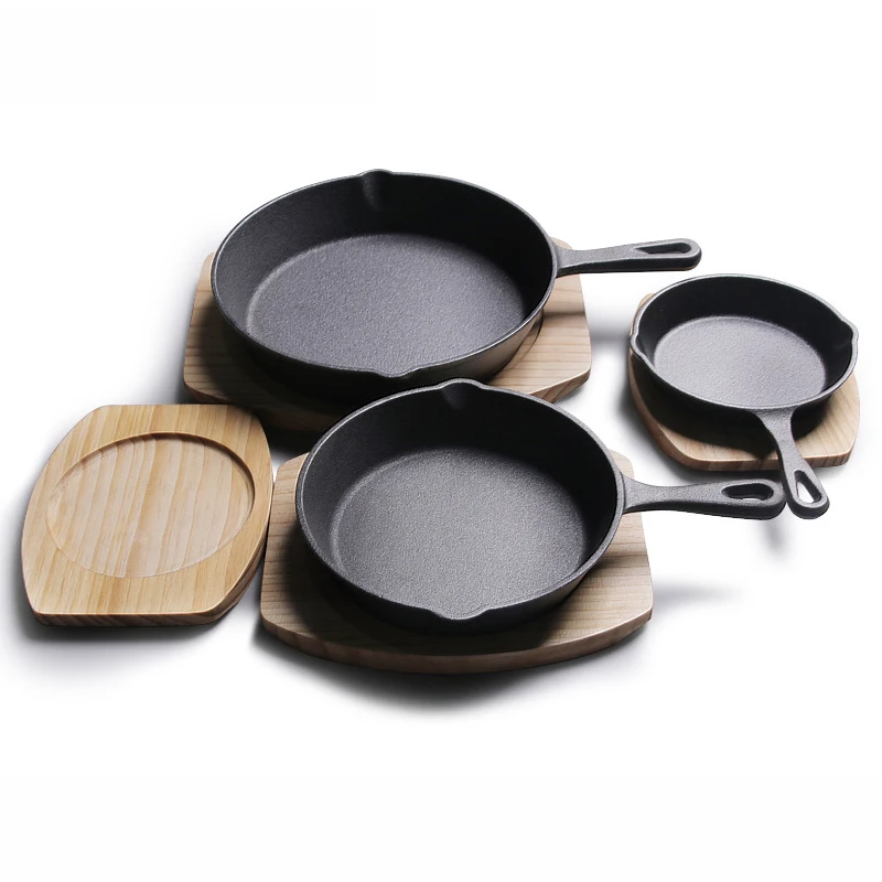 

Cast Iron Pan Kitchen Stovetop Oven Use Pre-seasoned Grill Pan Non Stick Frying Pan with Silicone Hot Handle Holder