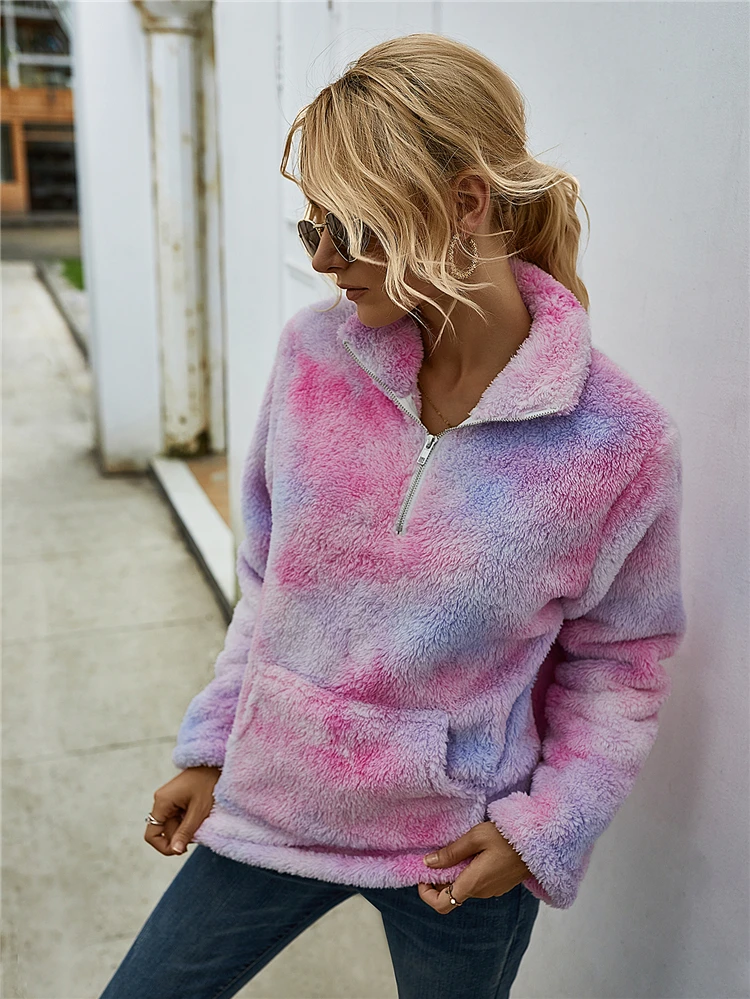 Último estilo para mujer Top Wear Furry Sherpa Fleece abrigo para mujer cremallera teddy abrigo sherpa sweater chaqueta de lana sudaderas con capucha