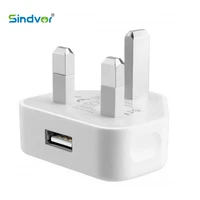 

Universal Single Port 1A UK Plug 3 Pin Wall Charger Adapter with 1USB Port Travel Charger Charging for iPhone X for Samsung S9