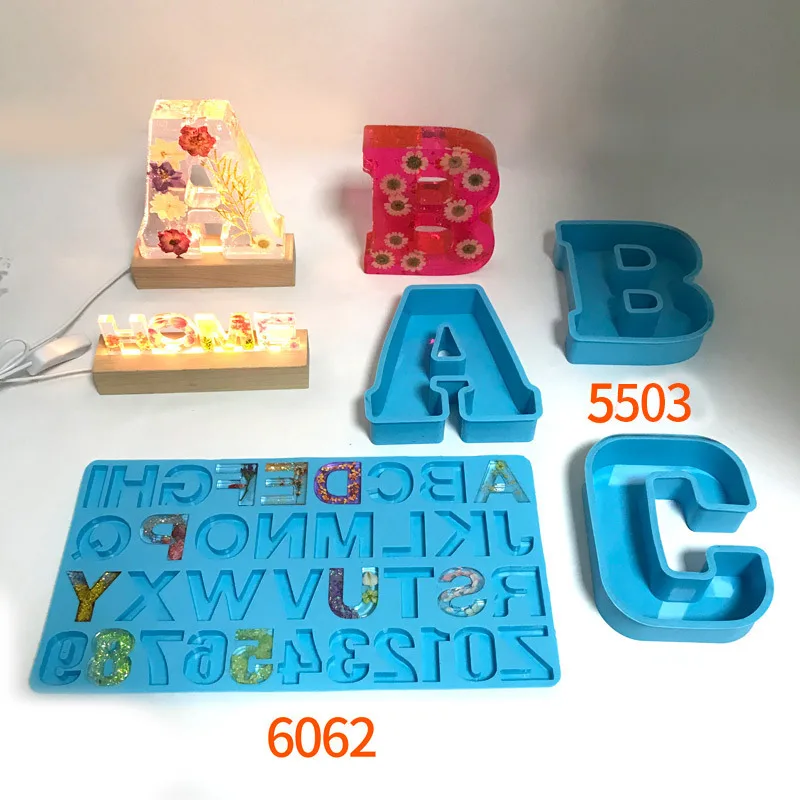 

Large Letter A to Z Mold Alphabet & Number Silicone Molds Initial Mold Large Clear Resin Epoxy Resin Craft Supplies, Blue