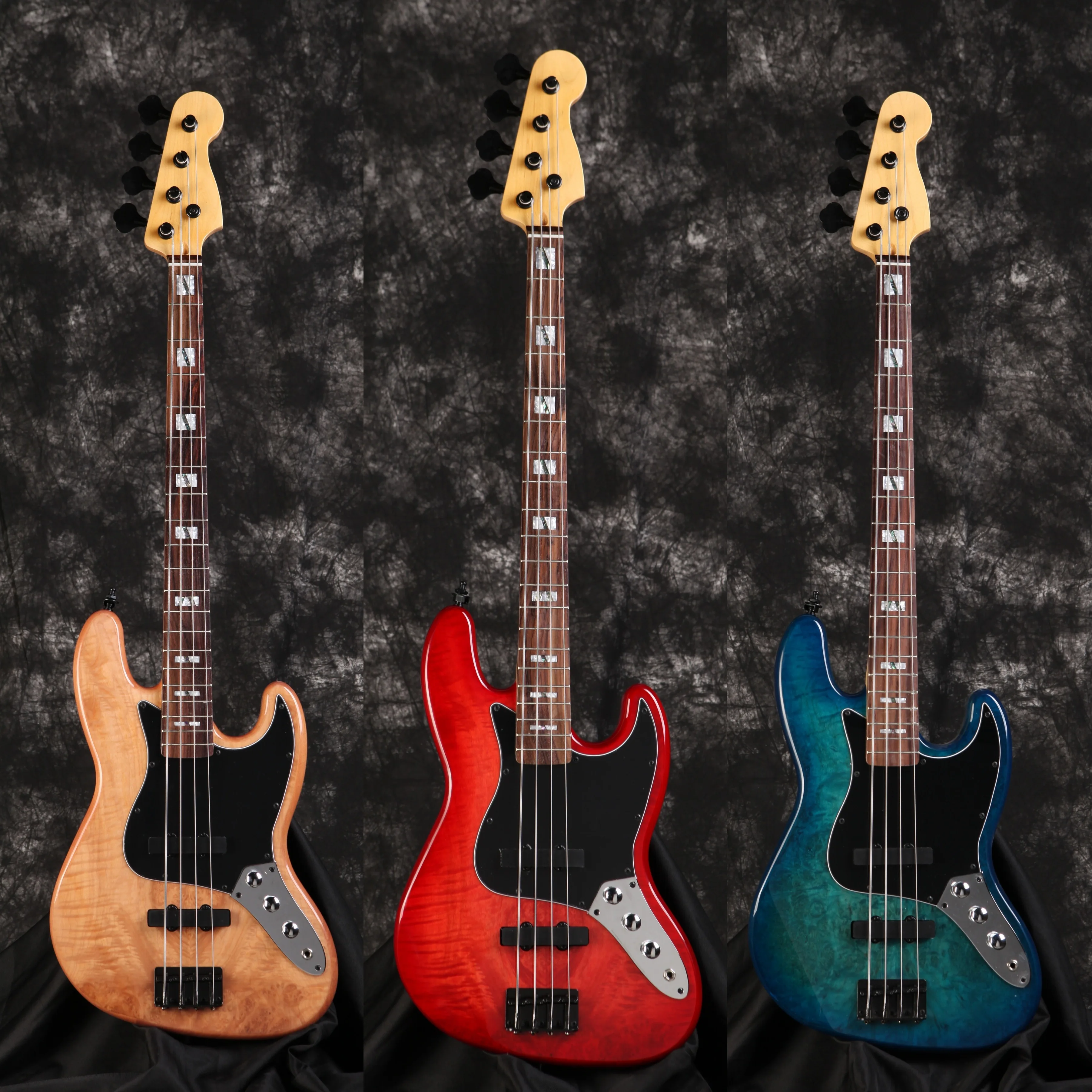 

Derulo Electric Bass Guitar OEM 4 strings OEM High Quality Custom J Bass Canadian Maple Neck Rosewood Fingerboard Factory Price