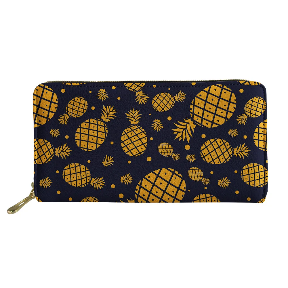 

Leather Wallet For Women pineapple Colorful Design Wallet Organizer Women Sublimation Wallet High Quality Metal Card Holder