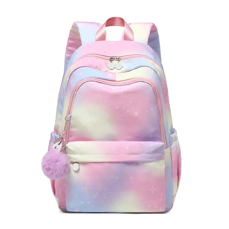 

New Arrival Teenagers Starry Sky Rainbow Backpack Girls Unicorn School Bags