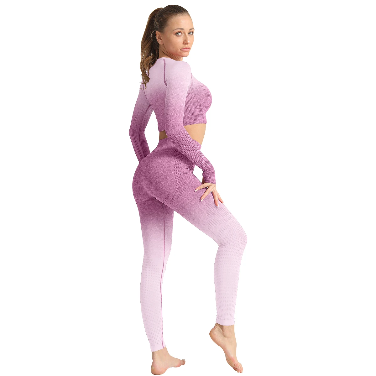 

Beagmg seamless yoga bra fitness yoga wear scrunch butt leggings breathable yoga fitness set BK168, Solid color