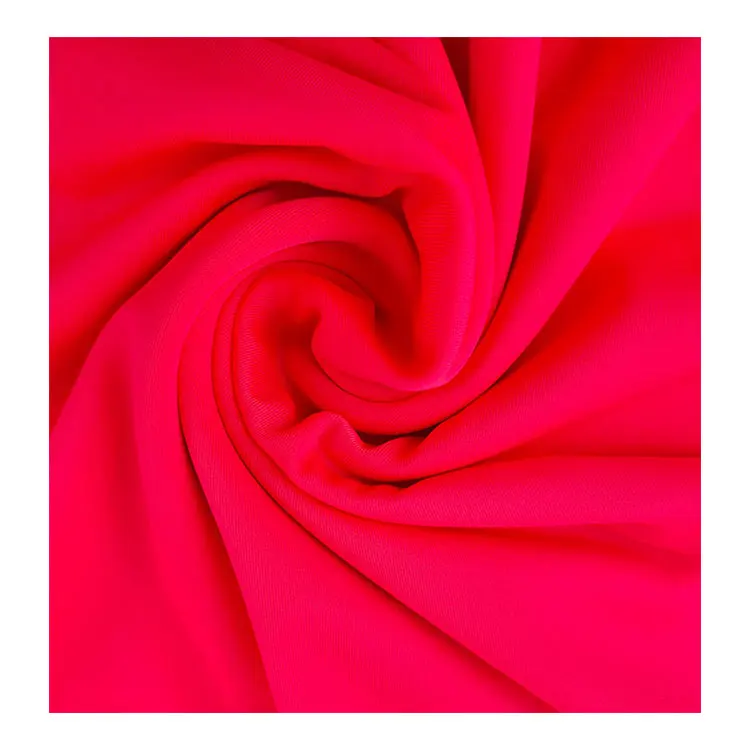 
40D Semi Gloss Red Fluorescence Soft Hand Feel Lycra Spandex Polyester Fabric 