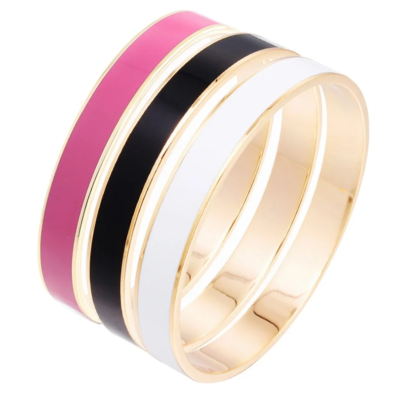 

Wholesale Custom 316L Stainless Steel Fashion Jewelry Enamel Engraved Cuff Bracelet Bangle Gold Plated For Women