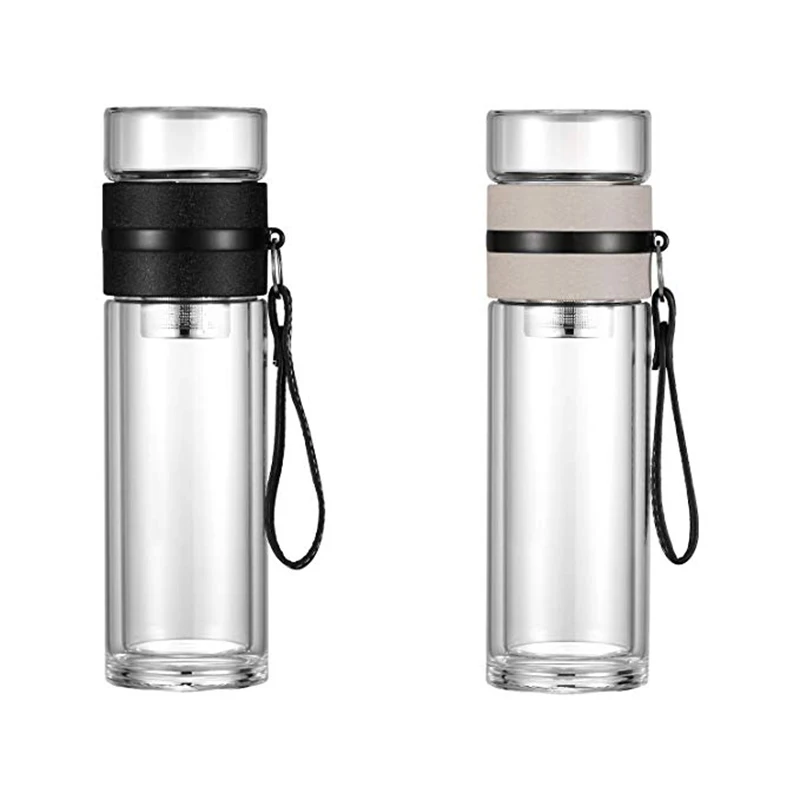 

Zogifts Amason hot selling Tea Infuser Eco Sports Portable Glass Drinking Water Bottle With Filter, As picture