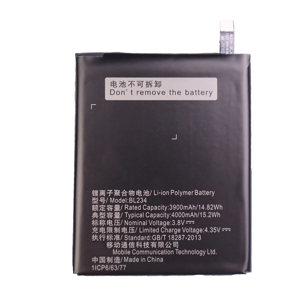 

New Battery 3.8V Li-ion battery 4000mAh BL234 battery for Lenovo P70 P70t P70-T, Black color