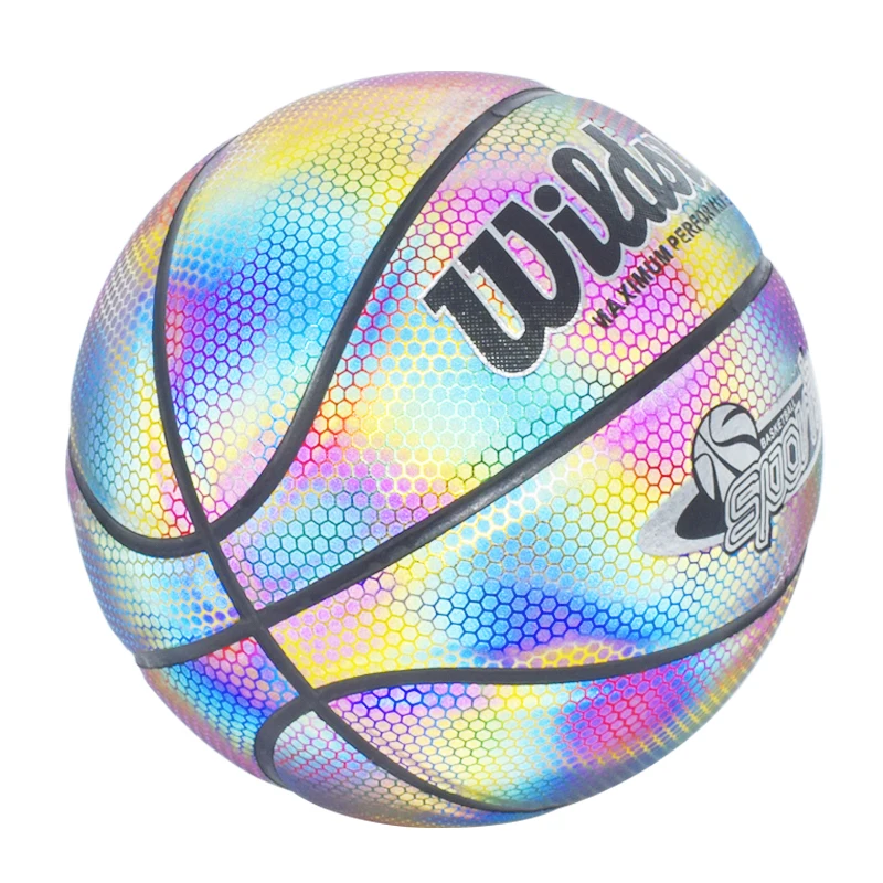 

glow under the sun light up basketball reflective ball for gift, Customize color