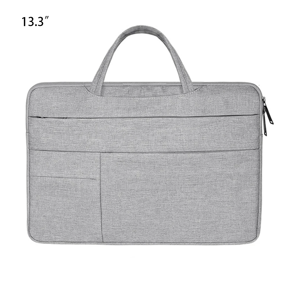 

13.3" 15.6" Portable Hand-Held Waterproof Wear-Resistant Shock-Resistant Laptop Computer Bag Case, Grey