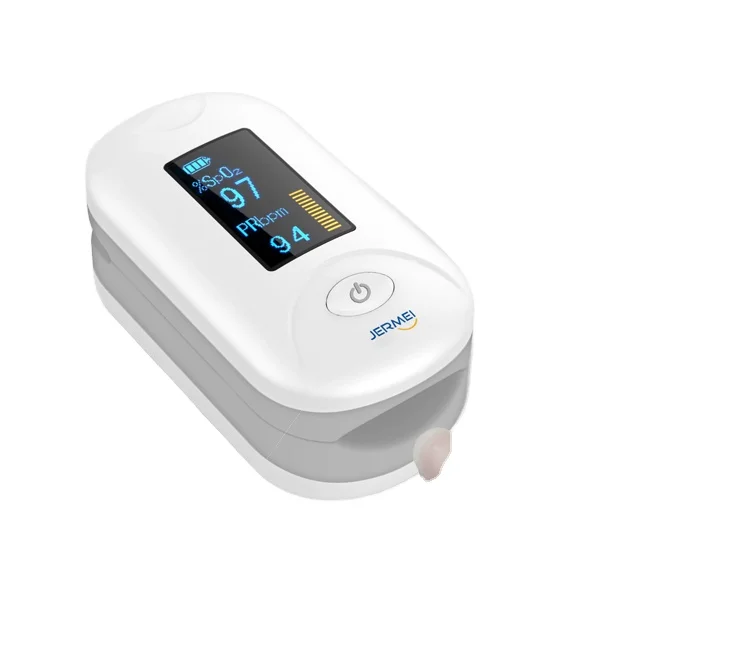 

2020 Black Friday Wholesale Blood Oxygen Saturation OLED Display Fingertip Clip de pulso Blood Oxygen Testing Device oximeter, White