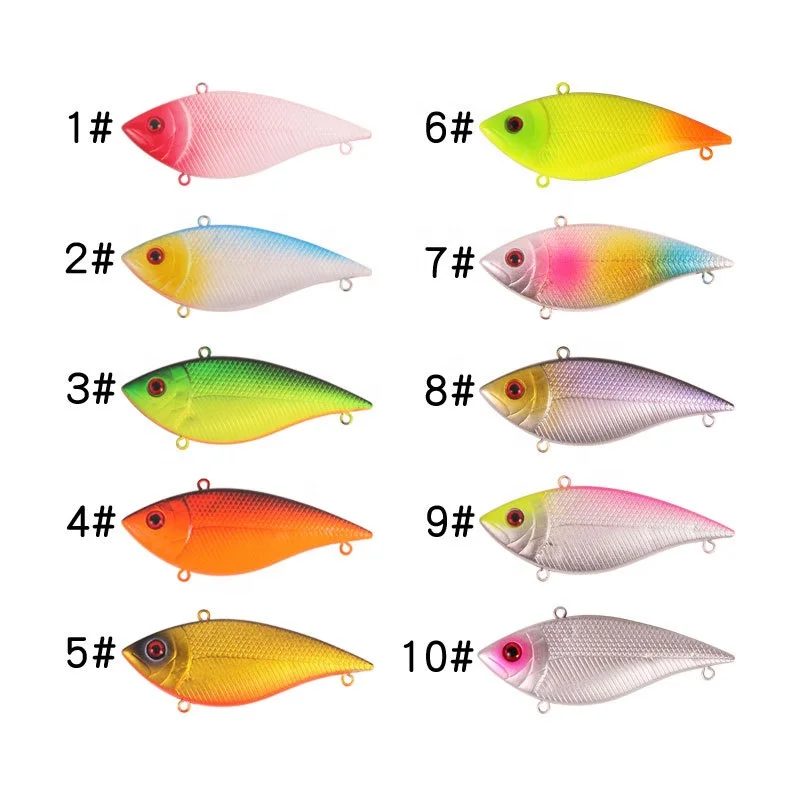 

OEM ODM freshwater ocean boat fishing abs 6.9cm 7g hard lures vib lead fish artificial bait, 10 colors