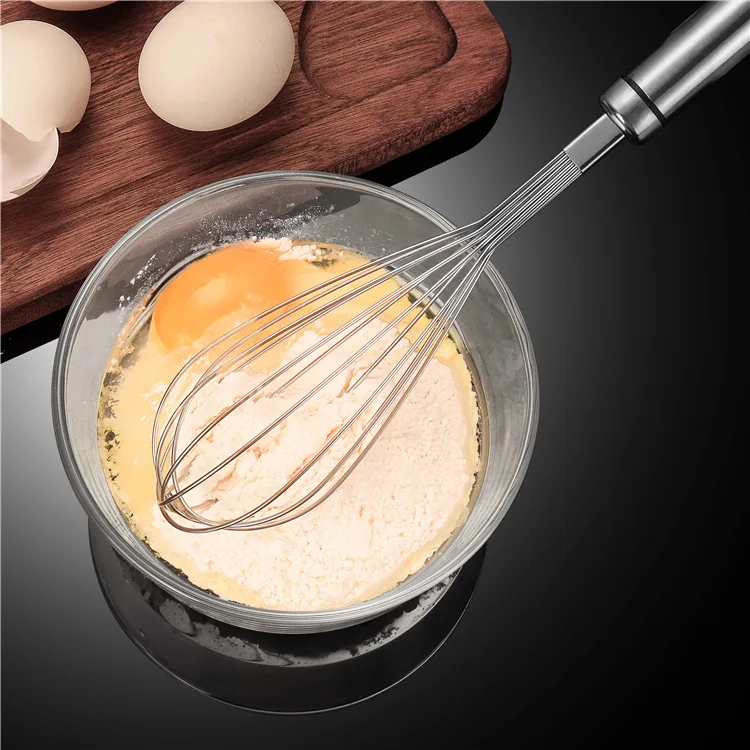 

2022 hot selling stainless steel flatware set wihisk non-stick Egg Beater, Silver