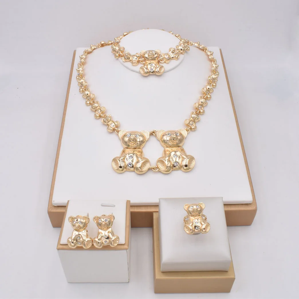 

Lovely Bear Jewelry Sets XOXO Jewelry Dubai Gold Plated Jewelry for Women NT0132