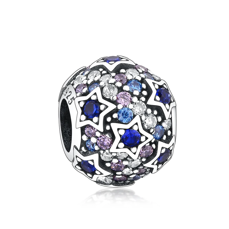 

Wholesale 925 Sterling Silver Pave Mix Zircon Elevated Stars Beads Custom Charms