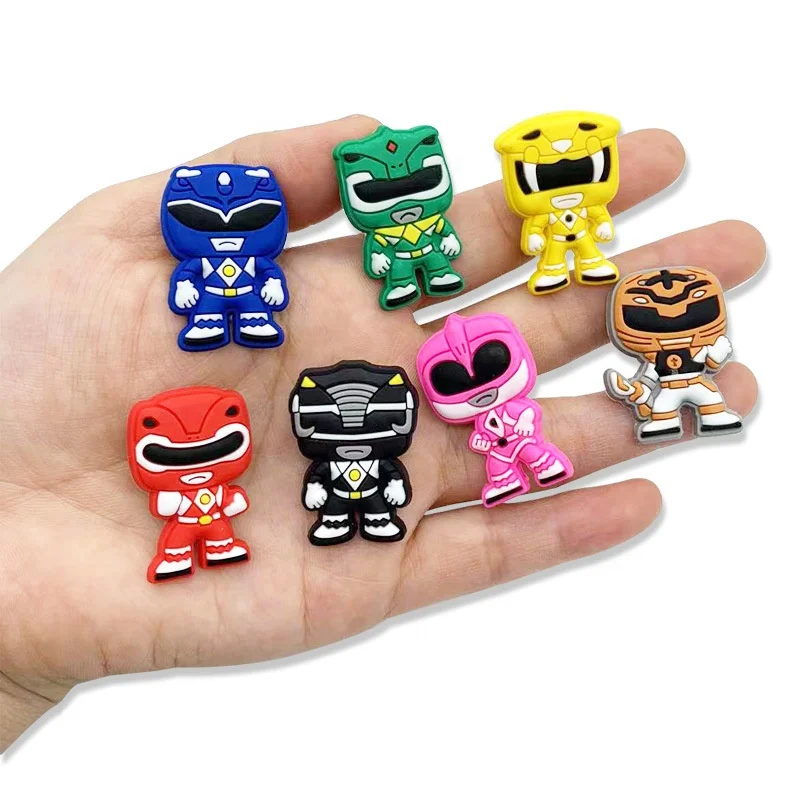 

new trend cartoon Rangers soft pvc designer charms for diy croc charm bracelet wholesale bulk, As picture