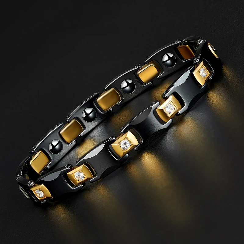 

fashion style Crystal Ceramic Hematite Bracelet titanium jewelry bracelet men Ceramic in stock
