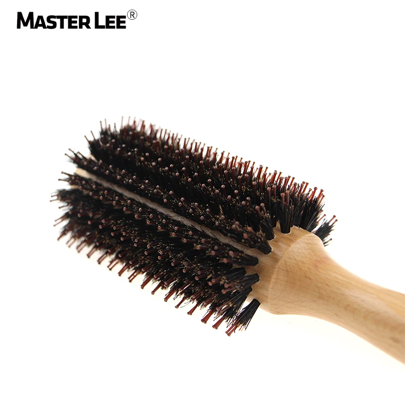 

Masterlee Brand 100% Wooden Bamboo brush Eco Round Hair Brush Boar Bristle Hair Brush, Customised