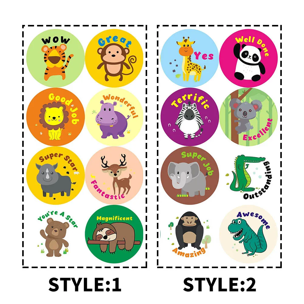 Wholesale 8 Kinds Animals Pattern 1 Inch 25mm Roll Round Adhesive Kids